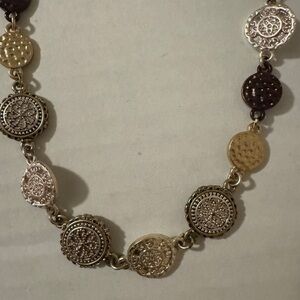 Elegant Gold and Silver Coin Necklace